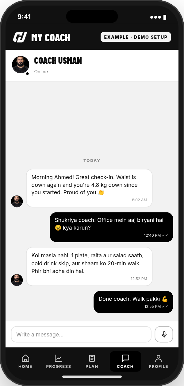 My Coach demo — Coach chat